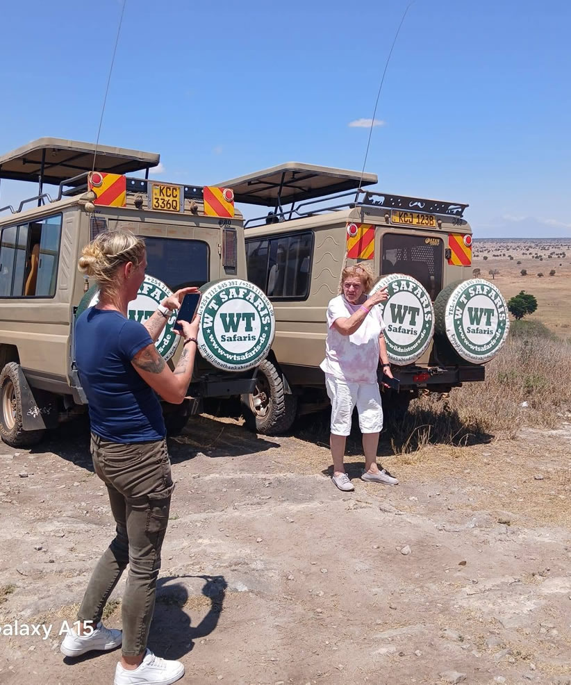 Safari vehicle in the African wilderness